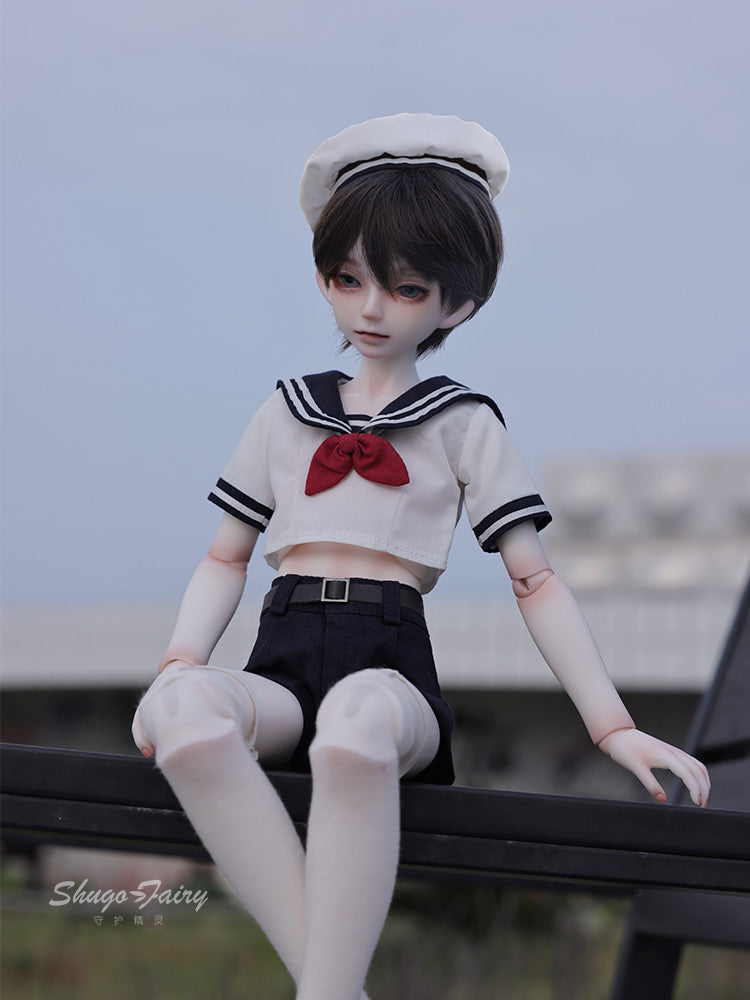 shuga fairy 1/4 スケール 球体関節人形 男 セーラー服 男子高校生 BJDドール 塗装済み 可動 フィギュア 身長42CM メイク済み 仮装でき 樹脂 洋服セット
