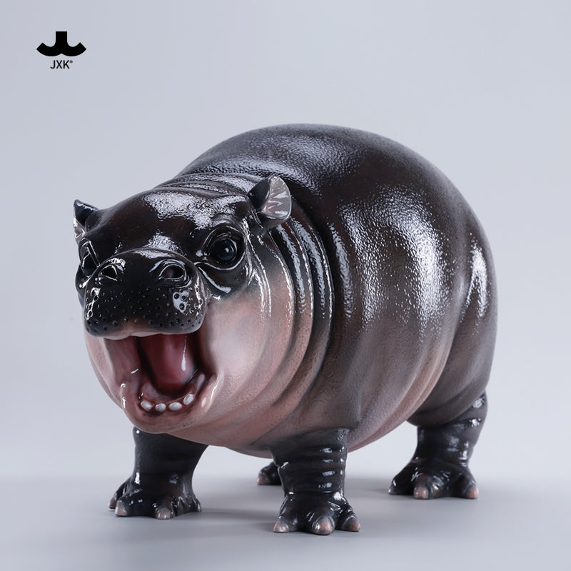 JXK カバ Plus 幼年期 可愛い 哺乳綱 偶蹄目 動物 リアル フィギュア 樹脂 プラモデル プレミアム 模型 35cm級 動物好き 置物