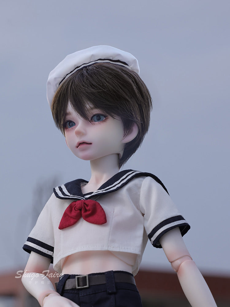 shuga fairy 1/4 スケール 球体関節人形 男 セーラー服 男子高校生 BJDドール 塗装済み 可動 フィギュア 身長42CM メイク済み 仮装でき 樹脂 洋服セット