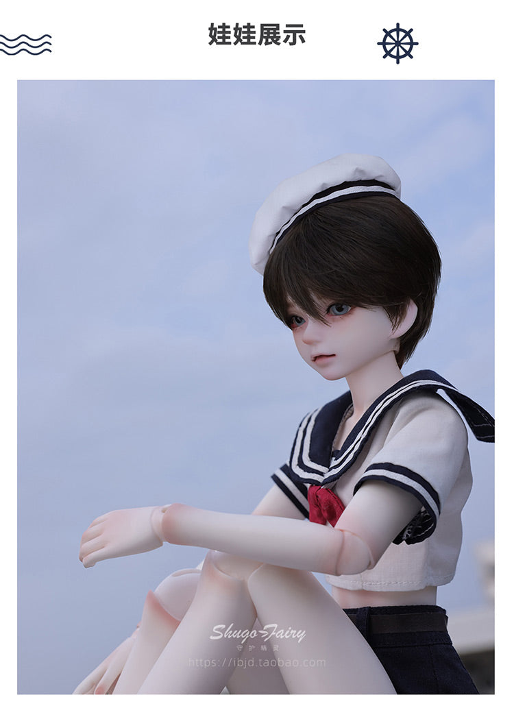 shuga fairy 1/4 スケール 球体関節人形 男 セーラー服 男子高校生 BJDドール 塗装済み 可動 フィギュア 身長42CM メイク済み 仮装でき 樹脂 洋服セット