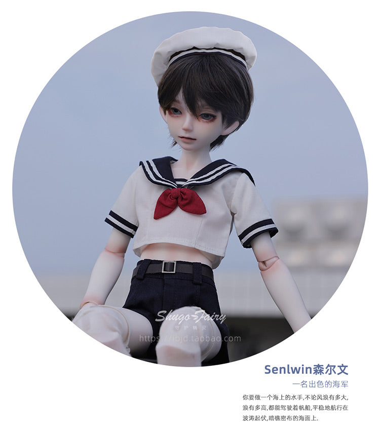 shuga fairy 1/4 スケール 球体関節人形 男 セーラー服 男子高校生 BJDドール 塗装済み 可動 フィギュア 身長42CM メイク済み 仮装でき 樹脂 洋服セット