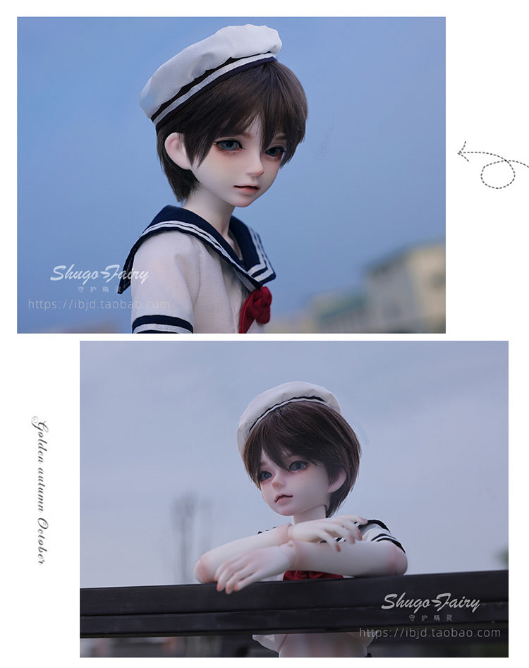 shuga fairy 1/4 スケール 球体関節人形 男 セーラー服 男子高校生 BJDドール 塗装済み 可動 フィギュア 身長42CM メイク済み 仮装でき 樹脂 洋服セット