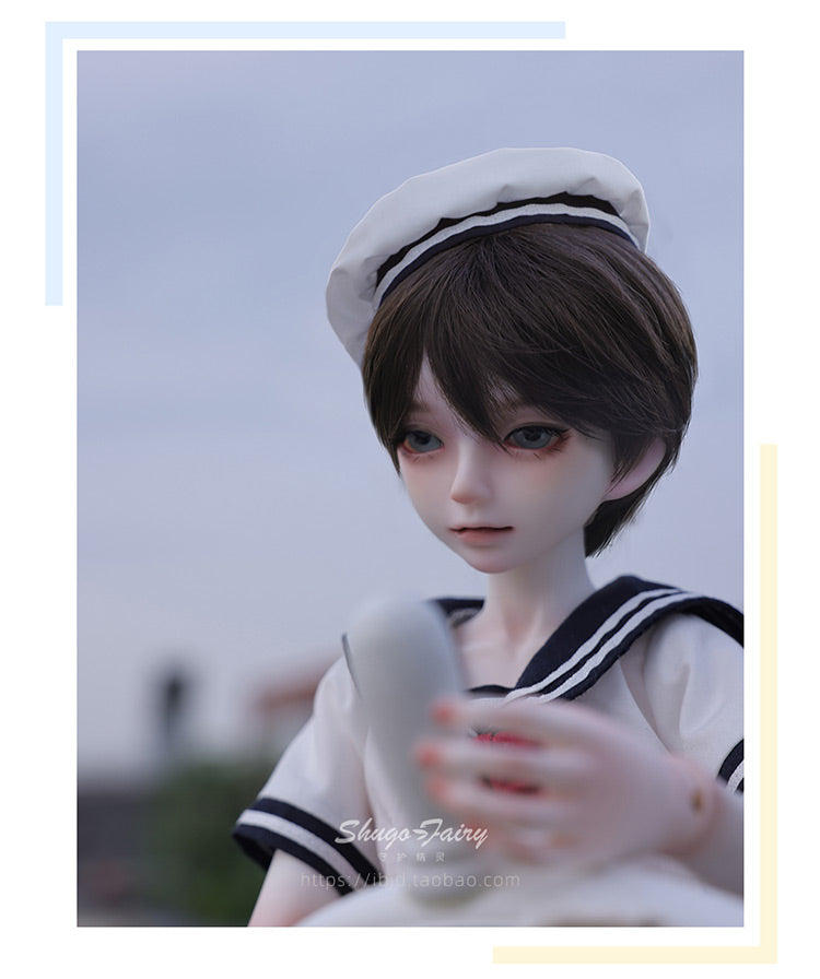 shuga fairy 1/4 スケール 球体関節人形 男 セーラー服 男子高校生 BJDドール 塗装済み 可動 フィギュア 身長42CM メイク済み 仮装でき 樹脂 洋服セット
