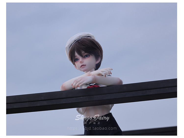 shuga fairy 1/4 スケール 球体関節人形 男 セーラー服 男子高校生 BJDドール 塗装済み 可動 フィギュア 身長42CM メイク済み 仮装でき 樹脂 洋服セット