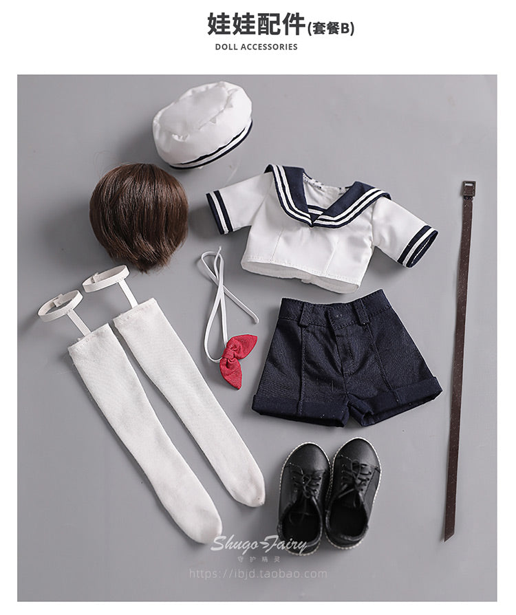 shuga fairy 1/4 スケール 球体関節人形 男 セーラー服 男子高校生 BJDドール 塗装済み 可動 フィギュア 身長42CM メイク済み 仮装でき 樹脂 洋服セット