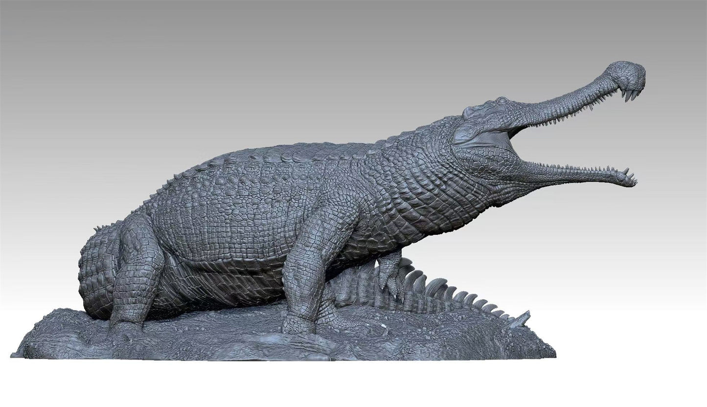AnningPale STUDIO 1/35スケール サルコスクス フィギュア 20.7cm級 白亜紀 動物 フォリドサウルス科 リアル 樹脂 プラモデル 大人のおもちゃ 模型 プレゼント 置物 台座付き