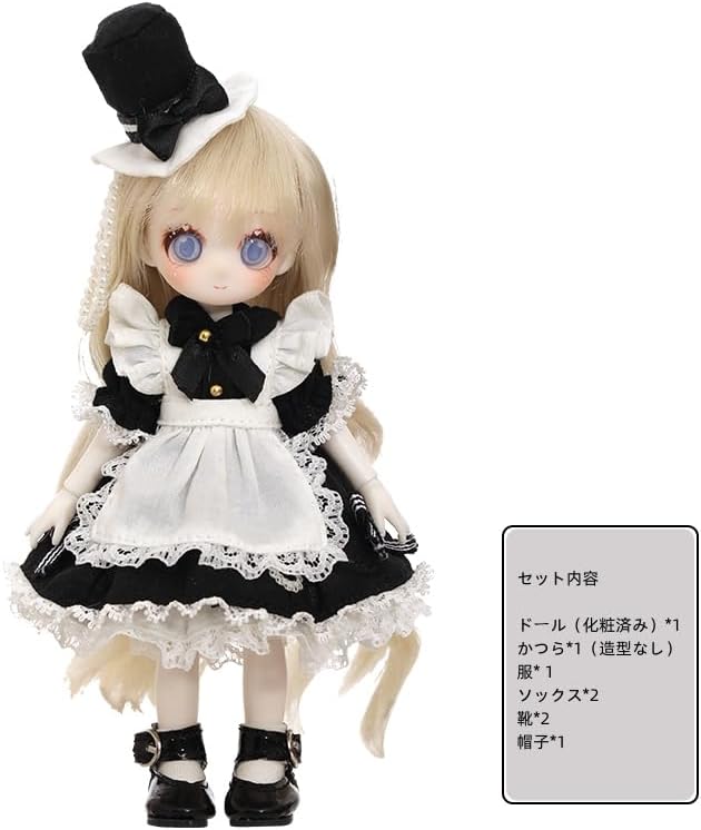 shuga fairy 1/8 スケール 球体関節人形 女 メイド少女 幼女体 学園 BJDドール 塗装済み 可動 フィギュア 身長14.5CM メイク済み 樹脂 洋服セット