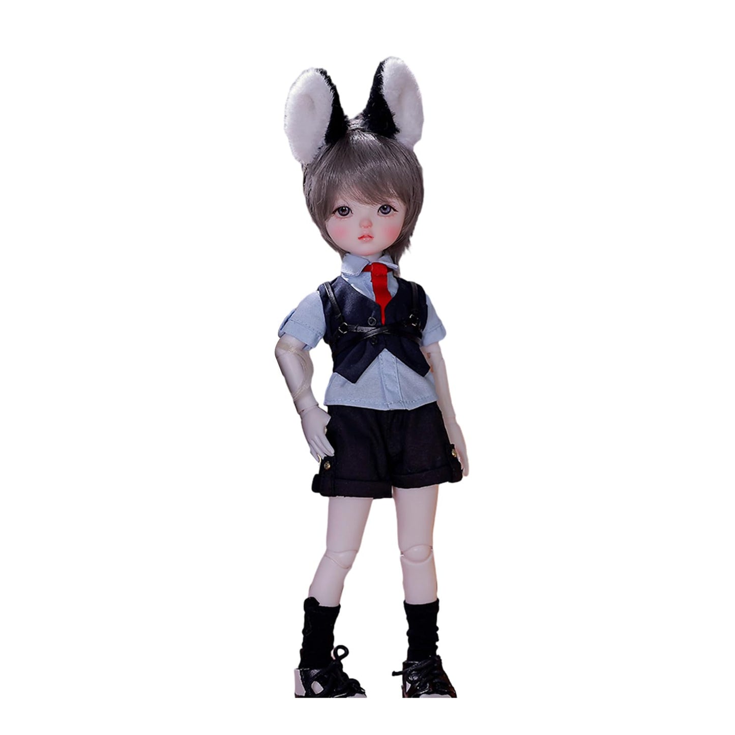 BACALYSO | shuga fairy 1/6 スケール 球体関節人形 Damita 兎 動物警官 兎耳 少年 少女BJDドール 可動 フィギュア 身長29CM メイク済み 仮装でき 可愛い 樹脂 服セット (女の子)