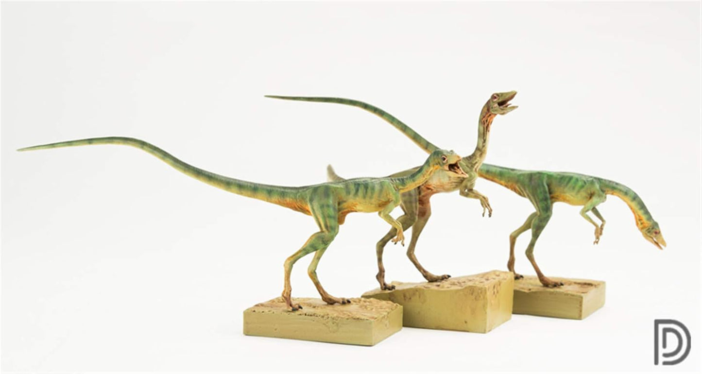 DINO DREAM 1/5 サイズ 雌のコンプソグナトゥス 恐竜 小型 肉食 リアル フィギュア PVC プラモデル おもちゃ 模型 プレゼント プレミアム 15cm級 オリジナル スタチュー 塗装済 完成品 置物 台座付き