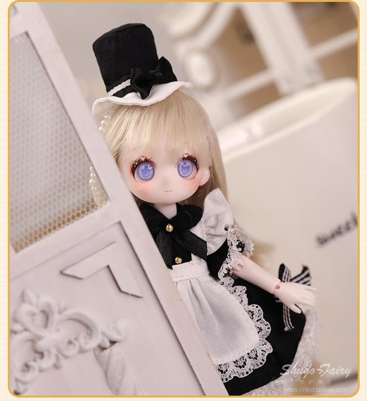 shuga fairy 1/8 スケール 球体関節人形 女 メイド少女 幼女体 学園 BJDドール 塗装済み 可動 フィギュア 身長14.5CM メイク済み 樹脂 洋服セット