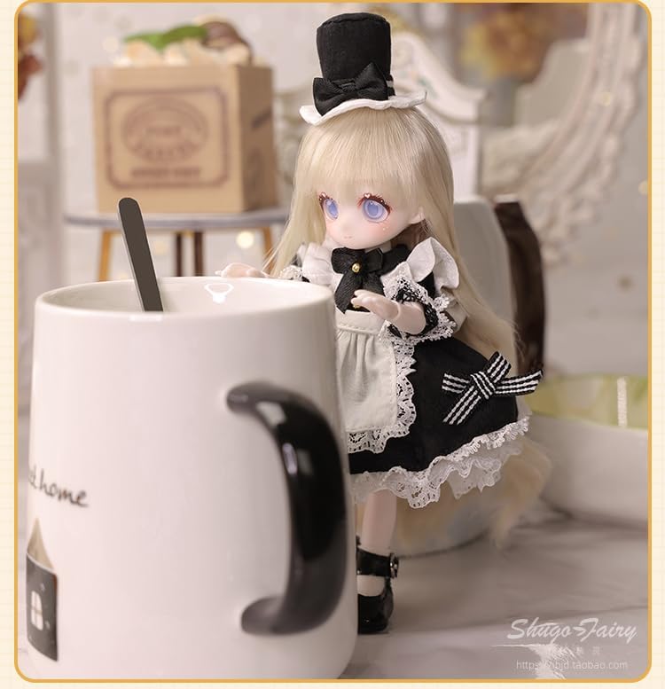 shuga fairy 1/8 スケール 球体関節人形 女 メイド少女 幼女体 学園 BJDドール 塗装済み 可動 フィギュア 身長14.5CM メイク済み 樹脂 洋服セット