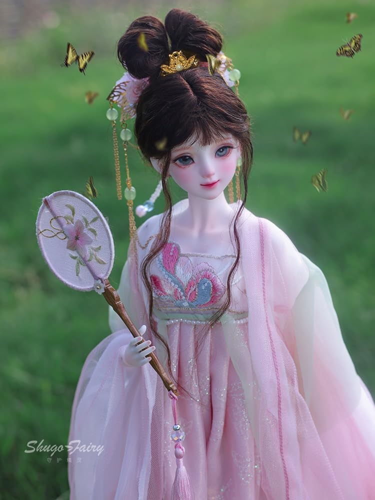 shuga fairy 1/4 スケール 球体関節人形 女 中華風 漢服 神話少女 BJDドール 塗装済み 可動 フィギュア 身長46CM メイク済み 仮装でき 樹脂 洋服セット