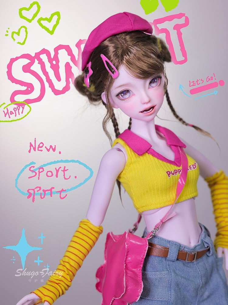 shuga fairy 1/4 スケール 球体関節人形 女 元気少女 アイドル BJDドール 塗装済み 可動 フィギュア 身長44CM メイク済み 樹脂 洋服セット