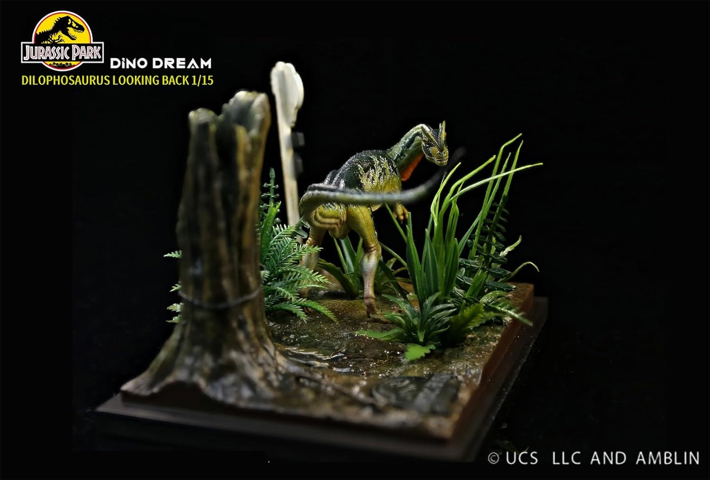 DINO DREAM 1/15 サイズ ディロフォサウルス ジュラ紀 肉食 獣脚類恐竜 18cm級 オス メス リアル フィギュア 樹脂 プラモデル 大人のおもちゃ 模型 シーン 情景セット プレゼント プレミアム オリジナル スタチュー 塗装済 完成品 置物 台座付き (閉じる)