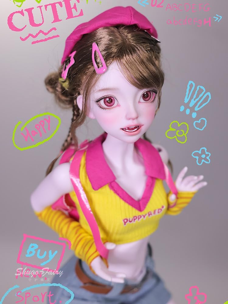 shuga fairy 1/4 スケール 球体関節人形 女 元気少女 アイドル BJDドール 塗装済み 可動 フィギュア 身長44CM メイク済み 樹脂 洋服セット