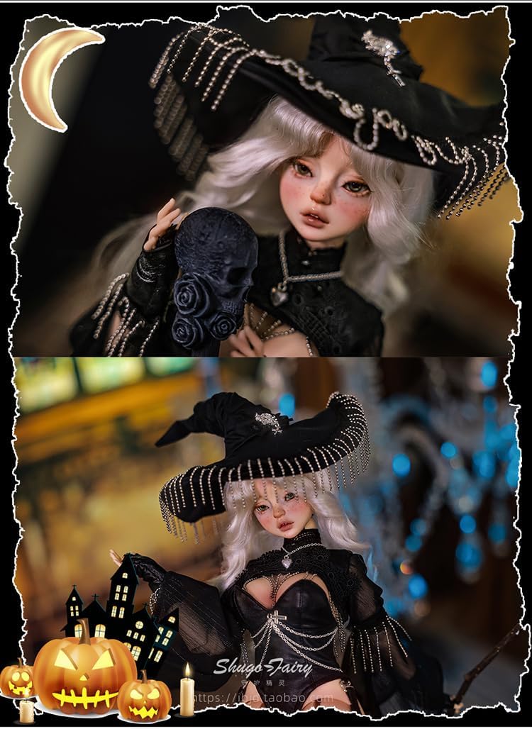 BACALYSO | shuga fairy 1/4 スケール 球体関節人形 女 Lilith 魔女 魔法使い BJDドール 可動 フィギュア 身長41CM メイク済み 仮装でき 可愛い 樹脂 服セット