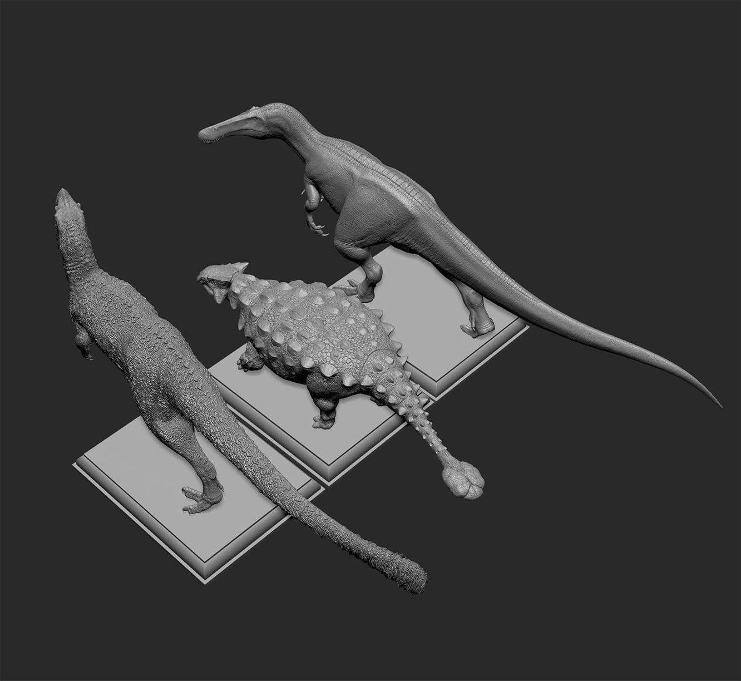 SHOWANNA 1/64スケール バリオニクス 獣脚類 恐竜 リアル フィギュア 14.5CM級 情景セット 樹脂 プラモデル 模型 スタチュー 台座付き (塗装済み)