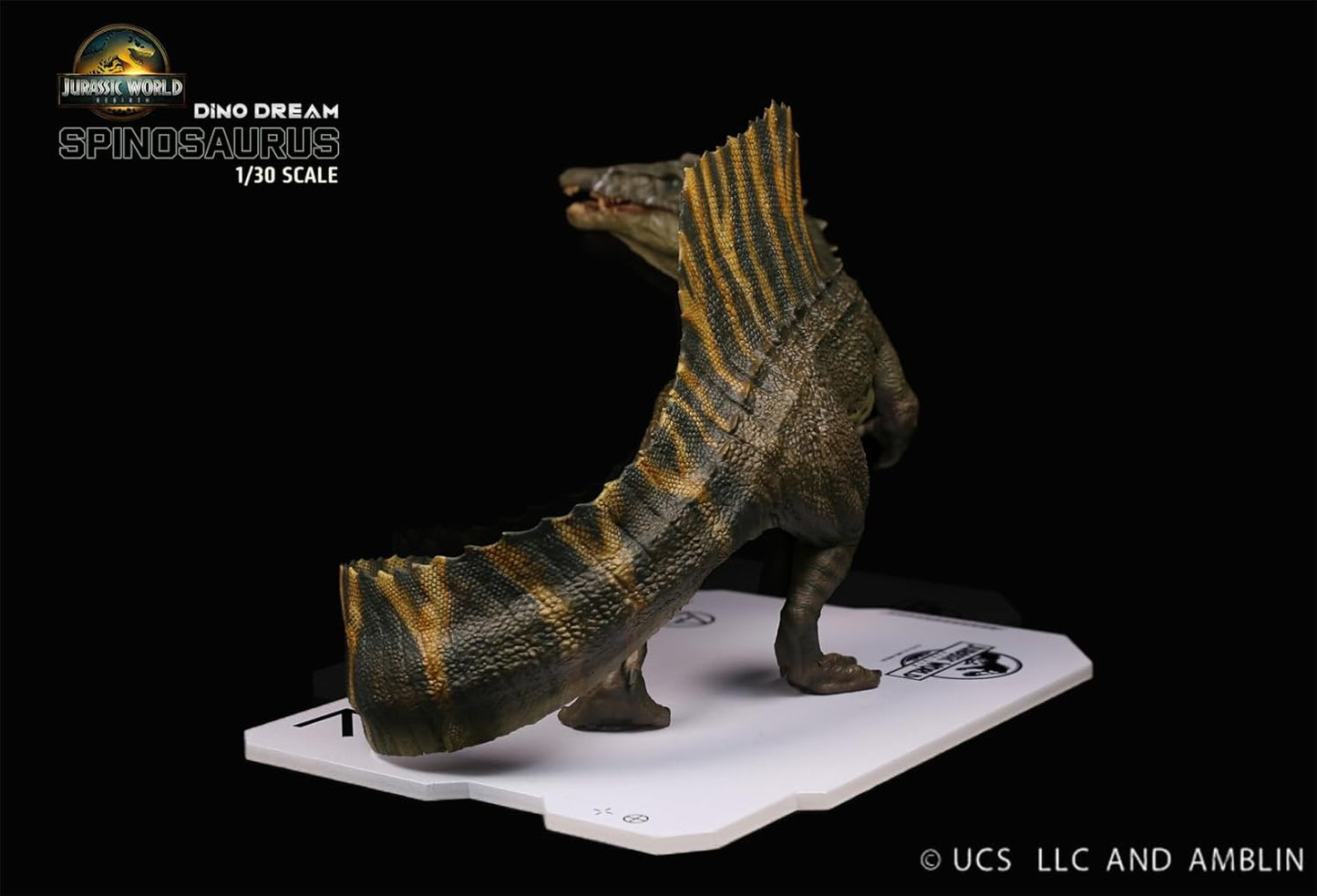 DINO DREAM 1/30 サイズ スピノサウルス 立ち姿 白亜紀 ティタノサウルス類 鳥吻類 恐竜 22cm級 フィギュア 樹脂 プラモデル 模型 シーン 情景セット 塗装済 台座付き