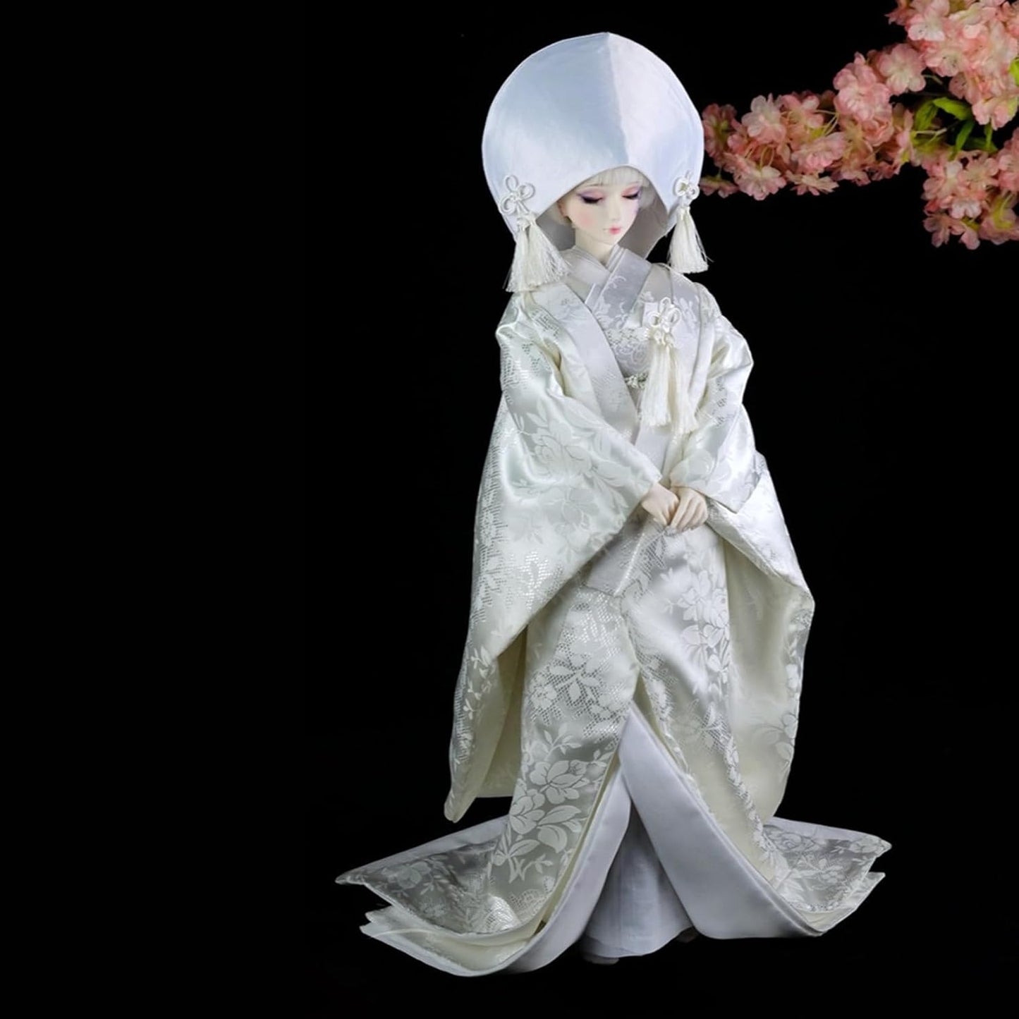 蘭亭集夢 1/3 1/4 スケール BJD 人形服 和風 紗 羽織 花嫁 白無垢 着物 草花模様 女の子 晴れ着 11点セット 振袖 和柄 人形服 着せ替え 服 仮装 服セット