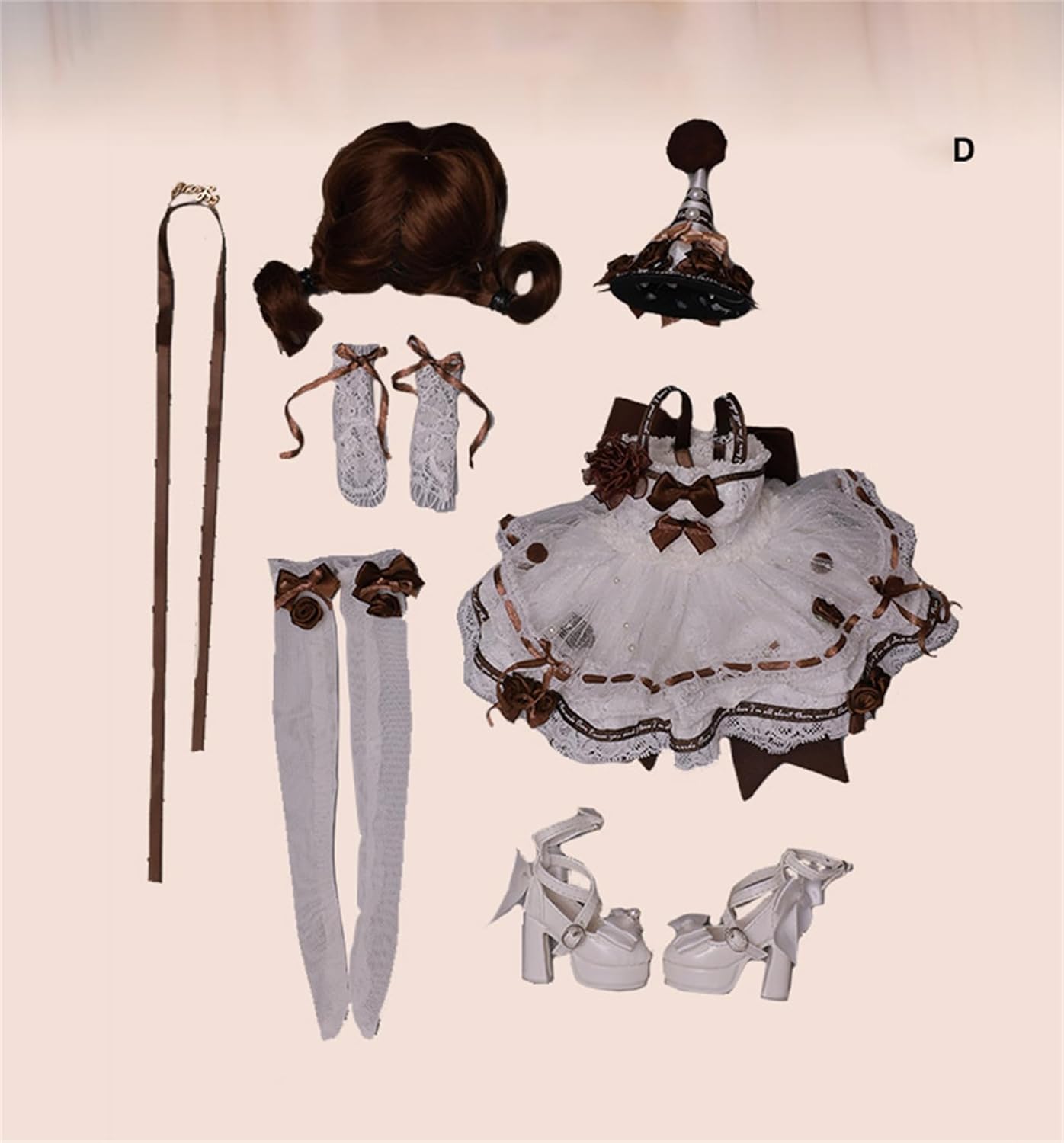 shuga fairy 1/4 スケール 球体関節人形 女チョコレートムースケーキ ロリータ風 ドレス 帽子付き 元気 BJDドール 可動 フィギュア 身長44CM メイク済み 仮装でき 可愛い 樹脂 服セット
