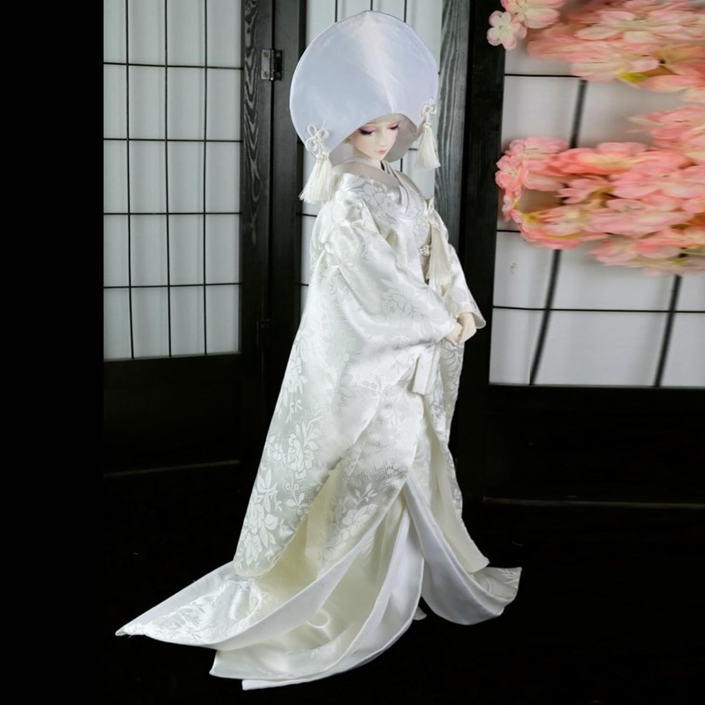 蘭亭集夢 1/3 1/4 スケール BJD 人形服 和風 紗 羽織 花嫁 白無垢 着物 草花模様 女の子 晴れ着 11点セット 振袖 和柄 人形服 着せ替え 服 仮装 服セット