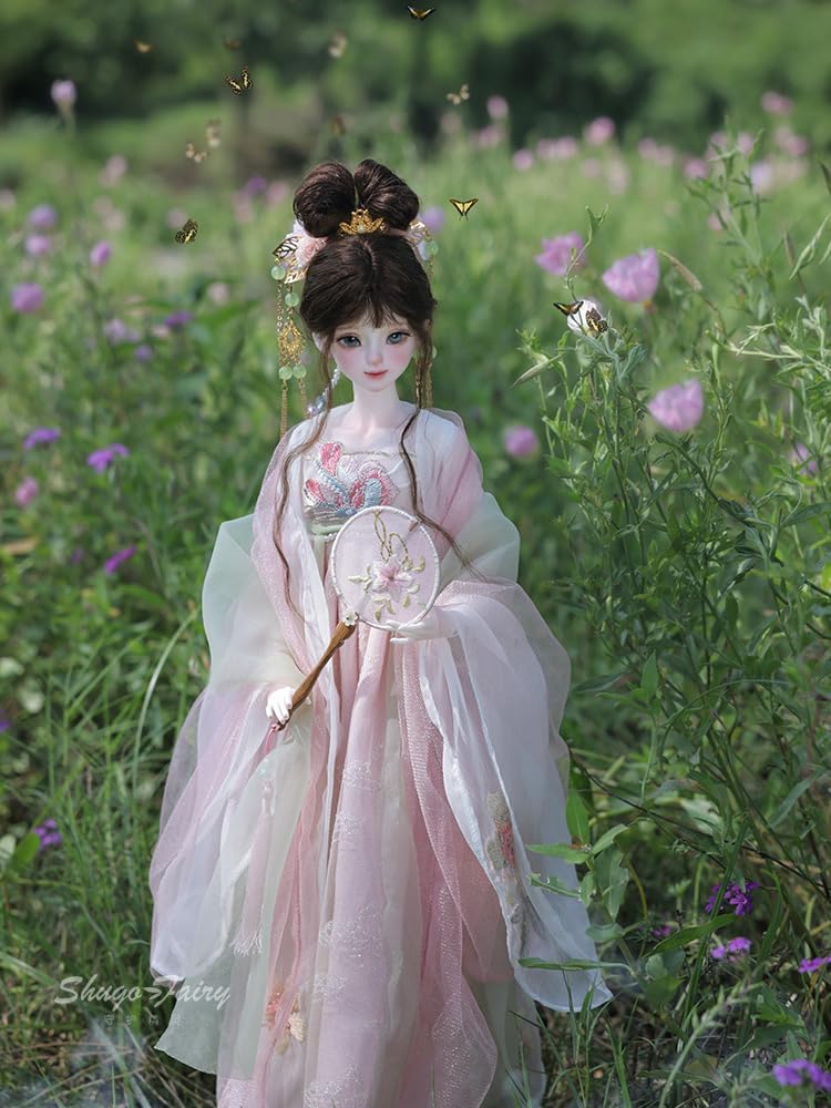 shuga fairy 1/4 スケール 球体関節人形 女 中華風 漢服 神話少女 BJDドール 塗装済み 可動 フィギュア 身長46CM メイク済み 仮装でき 樹脂 洋服セット