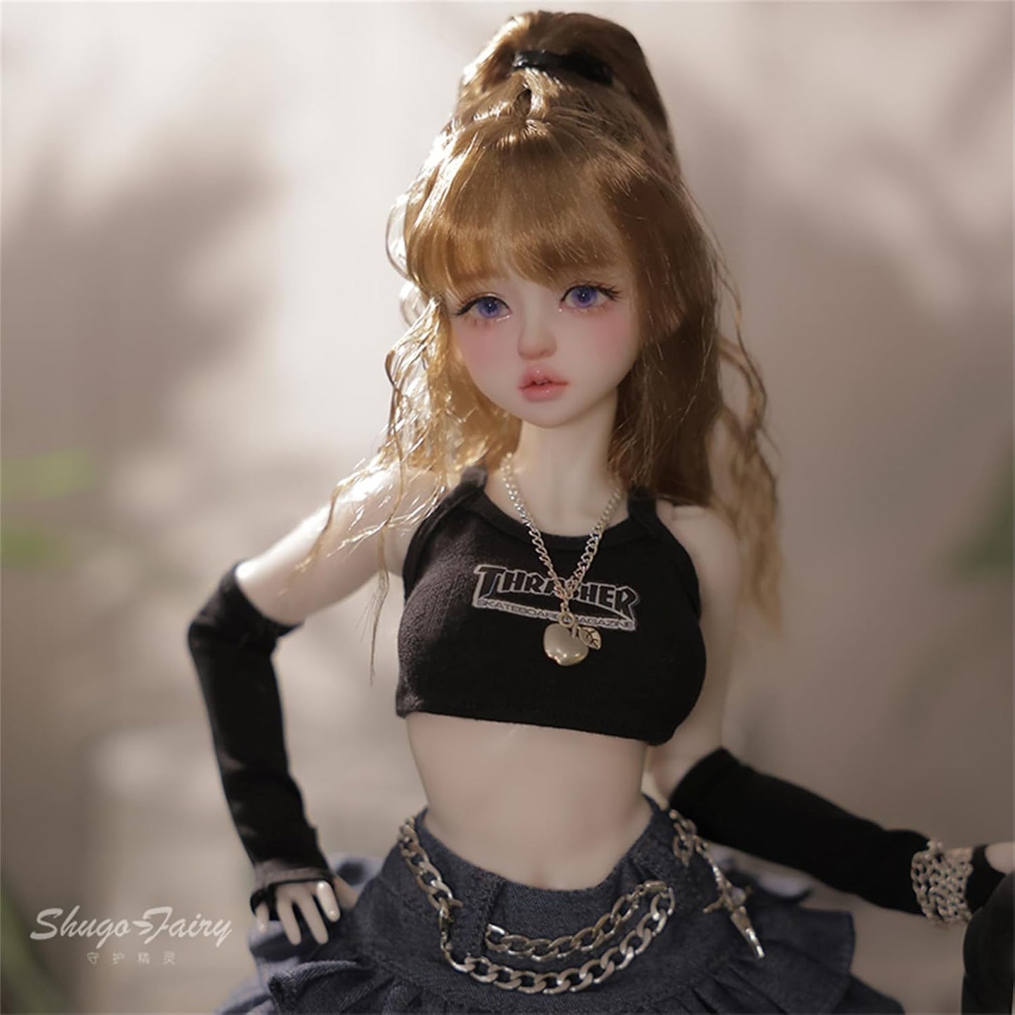 shuga fairy 1/4 スケール 球体関節人形 女 ハニー 双子 BJDドール 塗装済み 可動 フィギュア 身長41CM メイク済み 樹脂 洋服セット