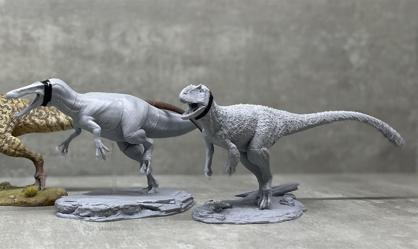 SHOWANNA 1/35スケール ユウティラヌス 獣脚類 恐竜 リアル フィギュア 24CM級 情景セット 樹脂 プラモデル 模型 スタチュー 台座付き (塗装済み)