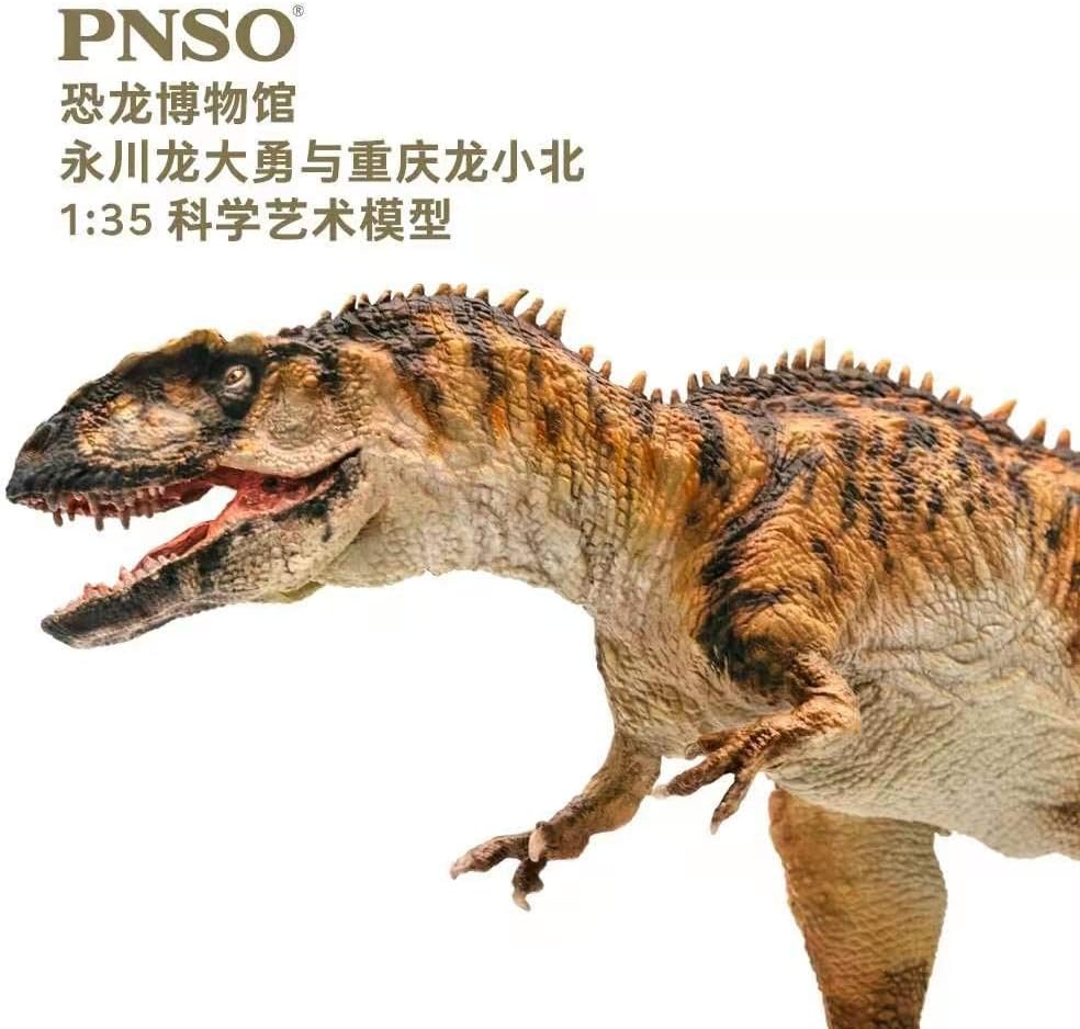 PNSO 1/35 サイズ ヤンチュアノサウルス 対 チュンキンゴサウルス 恐竜 フィギュア PVC プラモデル おもちゃ 科学 模 28cm級