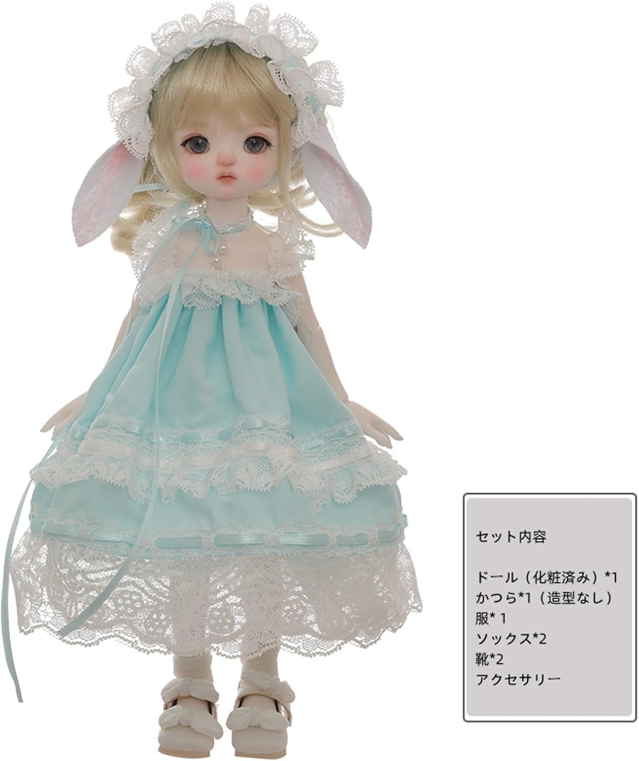 shuga fairy 1/6 スケール 球体関節人形 女 hana 花 ウサギ耳少女 ロリター BJDドール 塗装済み 可動 フィギュア 身長27.5CM メイク済み 仮装でき 樹脂