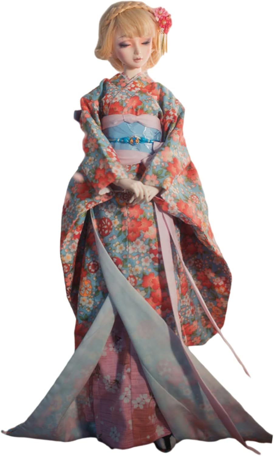 蘭亭集夢 1/3 1/4 スケール BJD 人形服 振袖 浴衣 桜の悠 女の子 着物 晴れ着 8点セット 着物 和柄 人形服 着せ替え 服 仮装 服セット