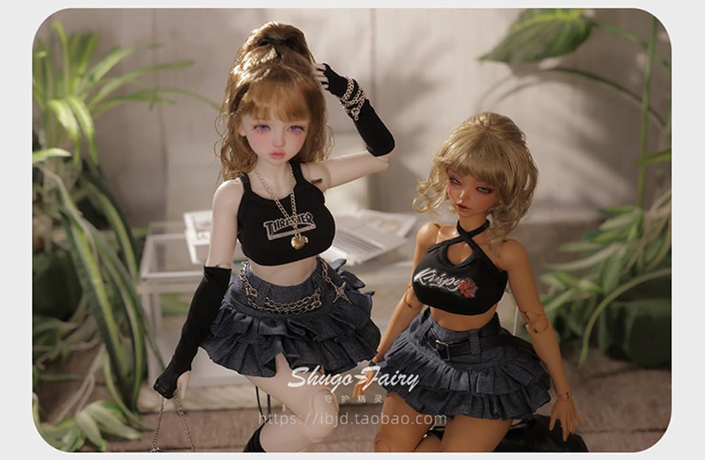shuga fairy 1/4 スケール 球体関節人形 女 ハニー 双子 BJDドール 塗装済み 可動 フィギュア 身長41CM メイク済み 樹脂 洋服セット
