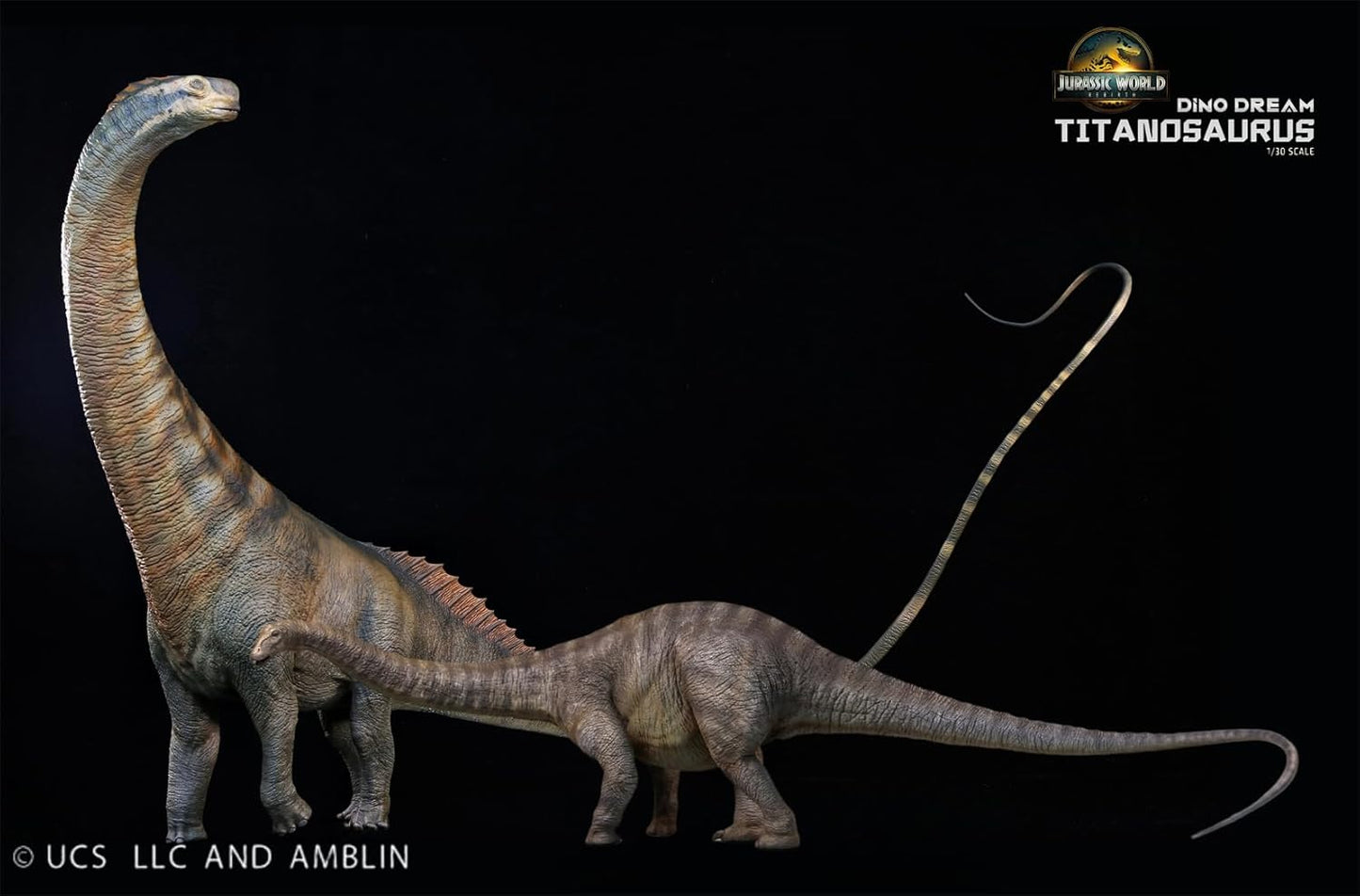DINO DREAM 1/30 サイズ ティタノサウルス 白亜紀 ティタノサウルス類 竜脚類 植物食 恐竜 69cm級 フィギュア 樹脂 プラモデル 模型 シーン 情景セット 塗装済 台座付き