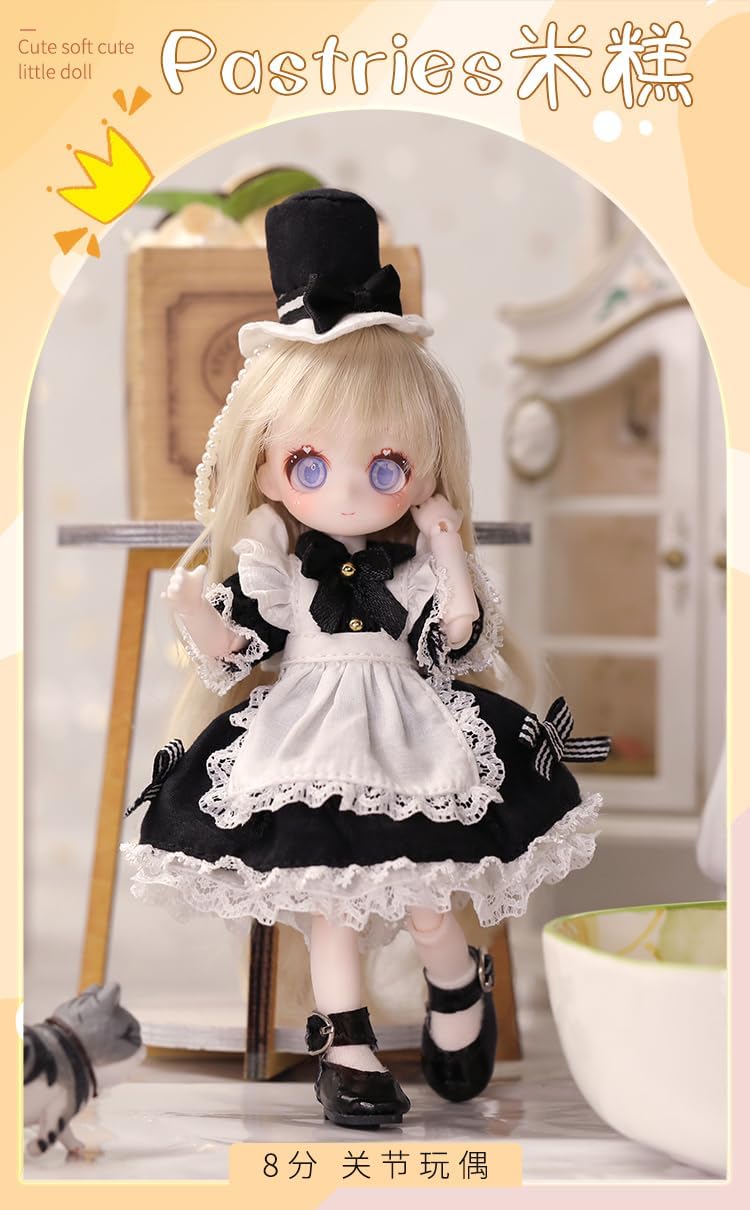 shuga fairy 1/8 スケール 球体関節人形 女 メイド少女 幼女体 学園 BJDドール 塗装済み 可動 フィギュア 身長14.5CM メイク済み 樹脂 洋服セット