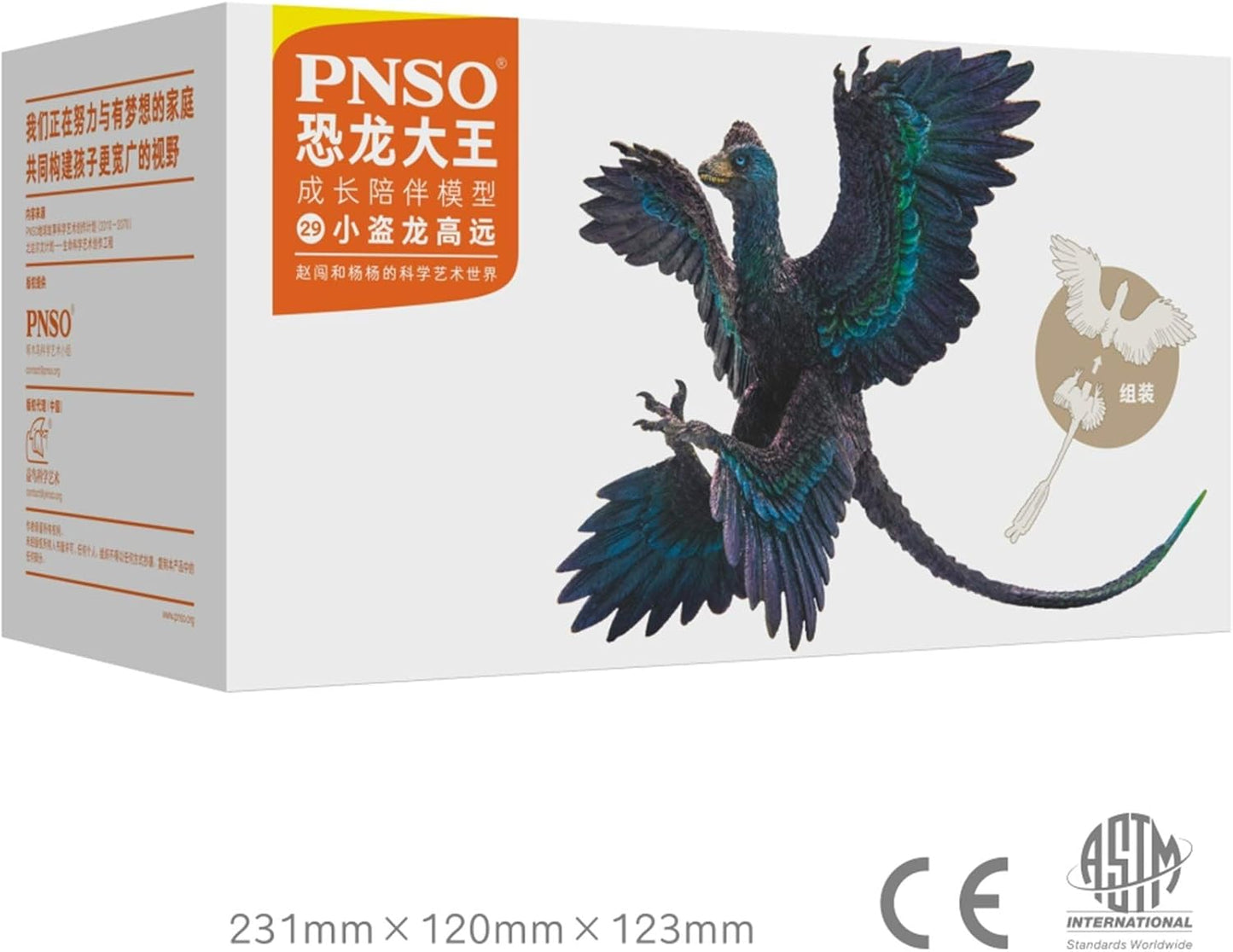 PNSO 成長シリーズ ミクロラプトル 小盜龍 小型羽毛恐竜 ドロマエオサウルス科 動物 リアル フィギュア PVC プラモデル おもちゃ 模型 恐竜好き誕生日 プレゼント オリジナル 塗装済 完成品 20cm級