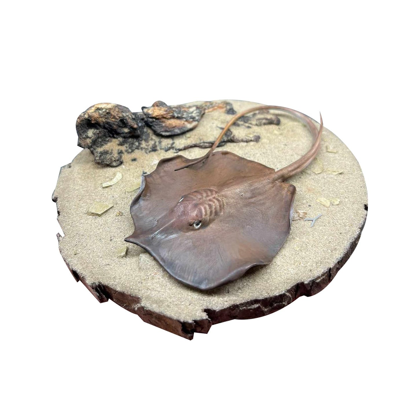 BACALYSO | ALEX STUDIO Plaque Lavane Figure, Endangered, World's Largest Freshwater Fish, Stingray Family, Thorny Stingray, Resin, Painted, Cute, Realistic Animal, Plastic Model, Toy, Figurine (1/15)