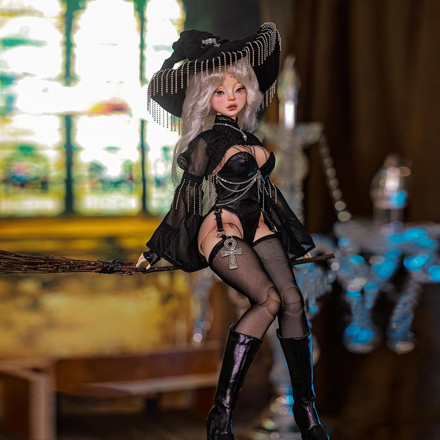 BACALYSO | shuga fairy 1/4 スケール 球体関節人形 女 Lilith 魔女 魔法使い BJDドール 可動 フィギュア 身長41CM メイク済み 仮装でき 可愛い 樹脂 服セット