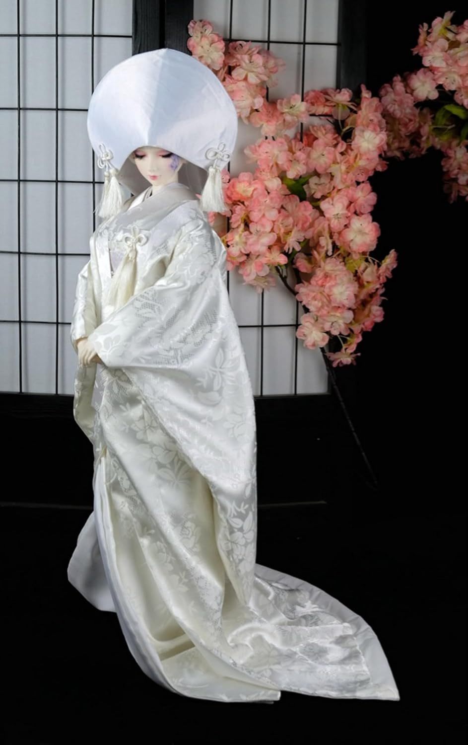 蘭亭集夢 1/3 1/4 スケール BJD 人形服 和風 紗 羽織 花嫁 白無垢 着物 草花模様 女の子 晴れ着 11点セット 振袖 和柄 人形服 着せ替え 服 仮装 服セット