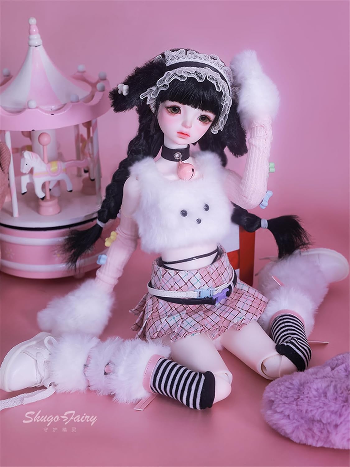BACALYSO | shuga fairy 1/4 スケール 球体関節人形 女 猫少女 center ステージ BJDドール 可動 フィギュア 身長43.5CM メイク済み 仮装でき プリンセス風 可愛い 樹脂 洋服セット 誕生日プレゼント