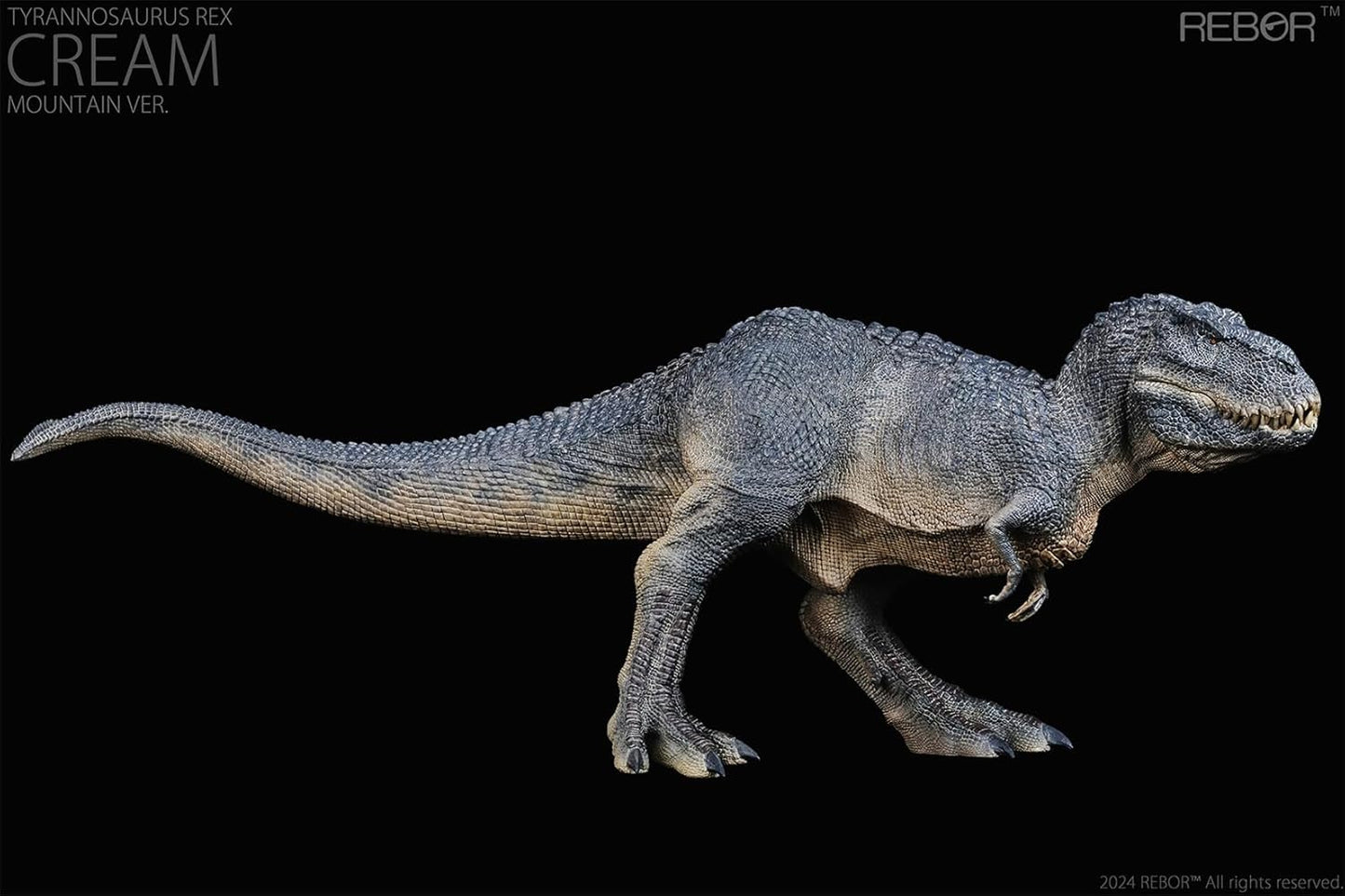 BACALYSO |REBOR 1/35 サイズ ティラノサウルス フィギュア Tレックス T-REX 獣脚類 恐竜 42cm級 口開閉可能 恐ろしい 模型 白亜紀 情景セット プラモデル 大人おもちゃ 置物 プレゼント (山脈)