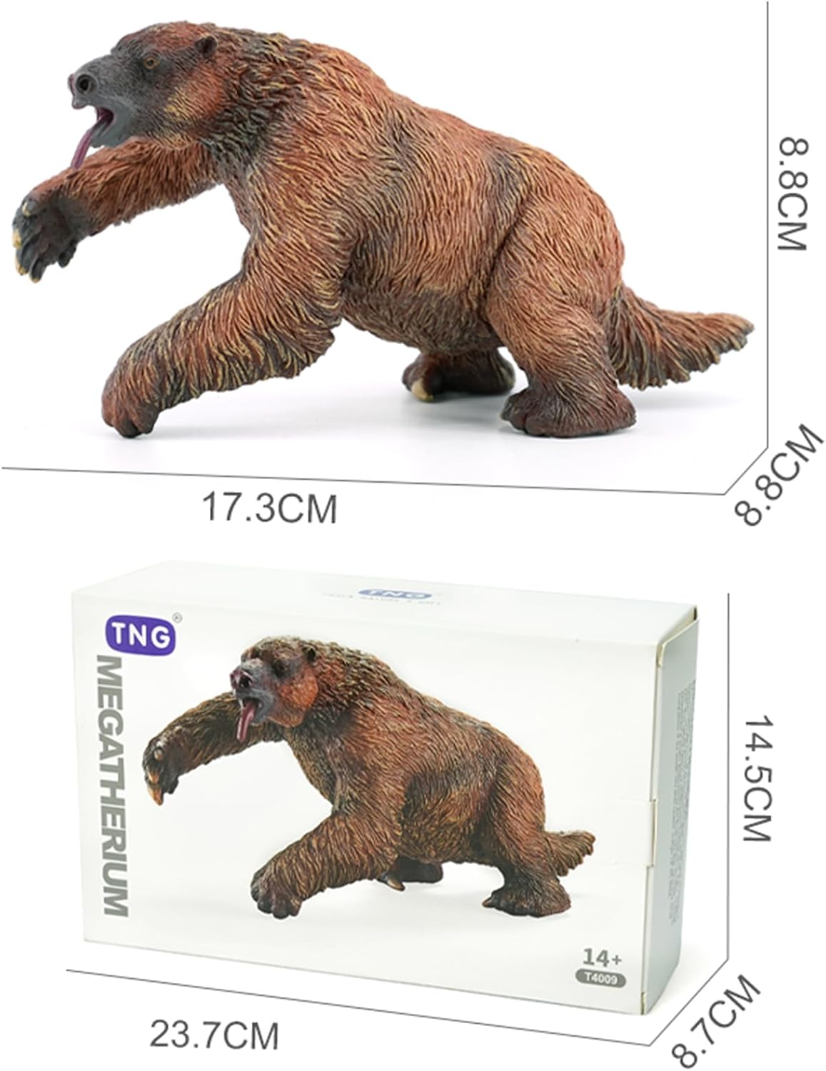 TNG メガテリウム フィギュア 更新世 メガテリウム科 動物 17.3CM PVC製 模型 プラモデル おもちゃ 自立 展示 模型 玩具 プレゼント 置物