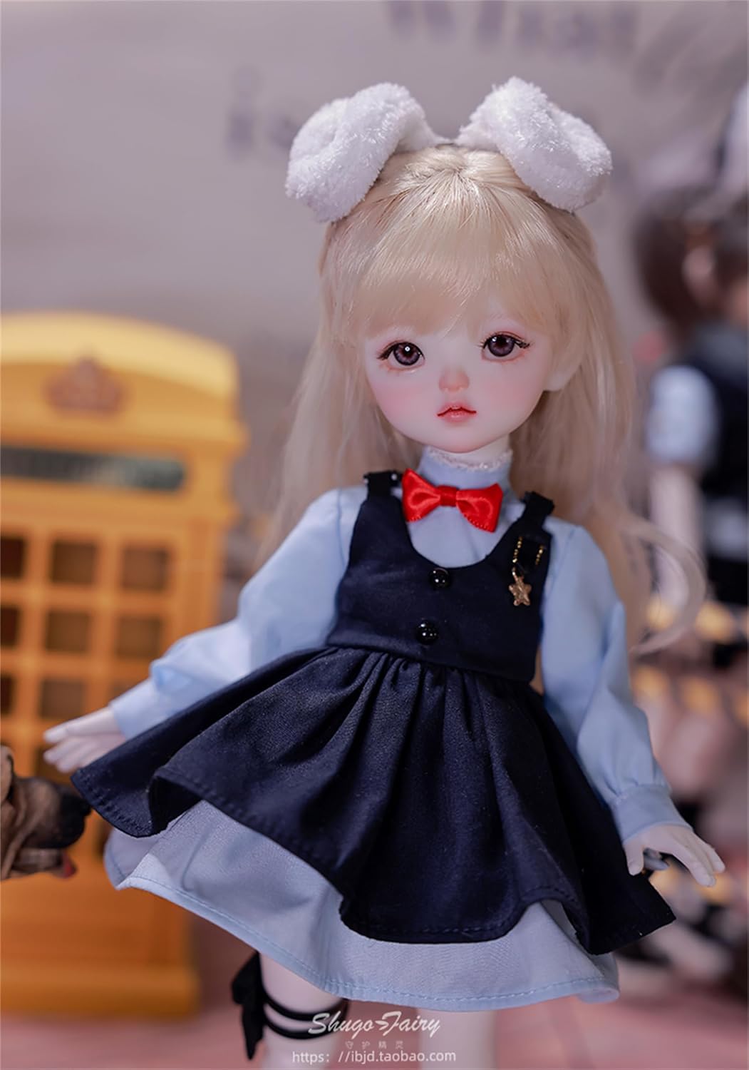 BACALYSO | shuga fairy 1/6 スケール 球体関節人形 Damita 兎 動物警官 兎耳 少年 少女BJDドール 可動 フィギュア 身長29CM メイク済み 仮装でき 可愛い 樹脂 服セット (女の子)