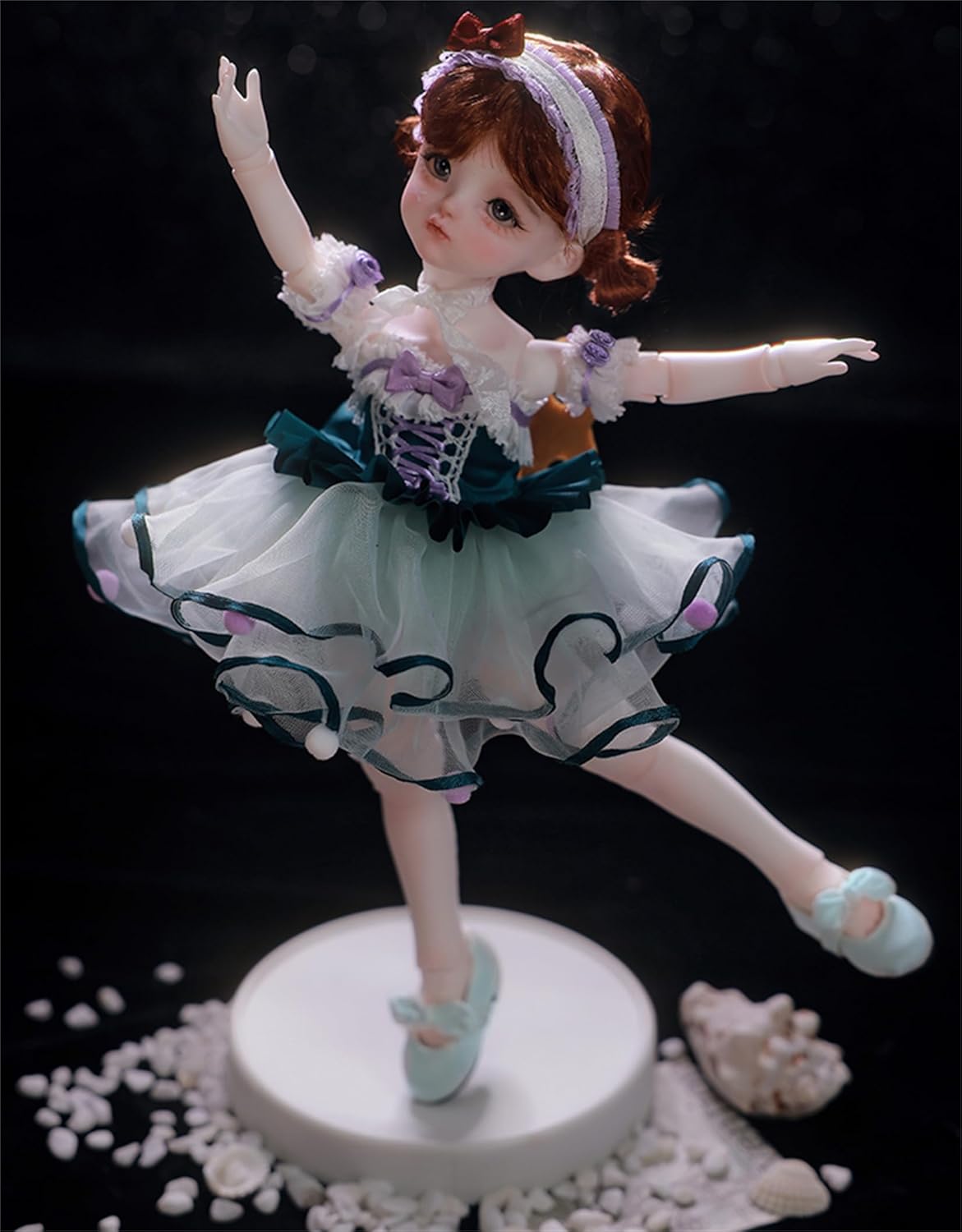 BACALYSO | shuga fairy 1/6 スケール 球体関節人形 女 バレエ 幼女 BJDドール 可動 フィギュア 身長28CM メイク済み 仮装でき プリンセス ドレス 可愛い 樹脂 洋服セット 誕生日 プレゼント (素体(化粧済み))