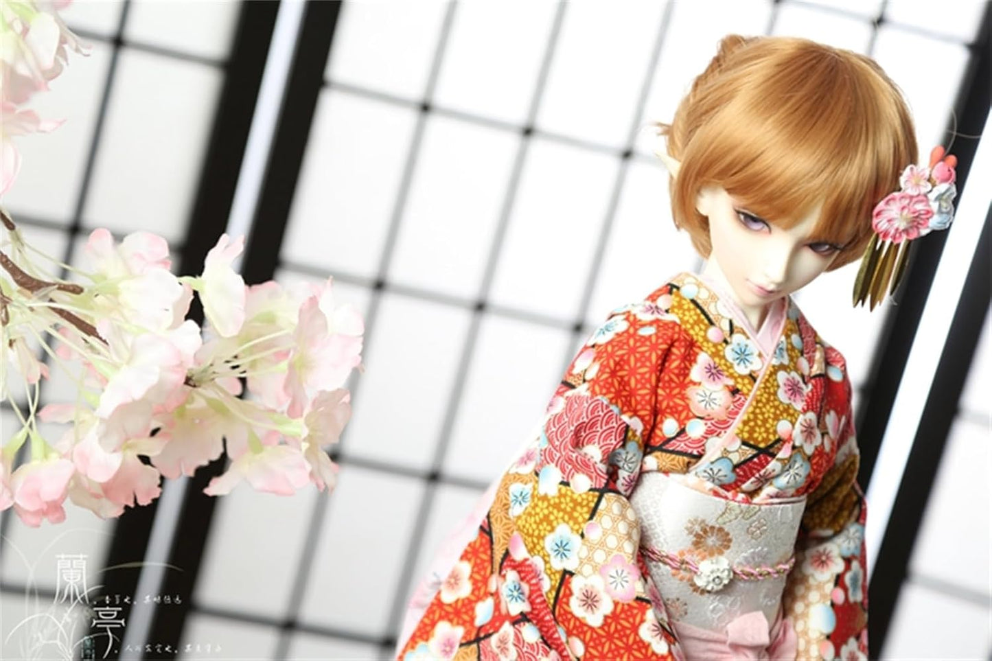 蘭亭集夢 1/3 1/4 1/6 スケール BJD 人形服 和風 振袖 浴衣 吟春 女の子 着物 晴れ着 7点セット 着物 和柄 人形服 着せ替え 服セット