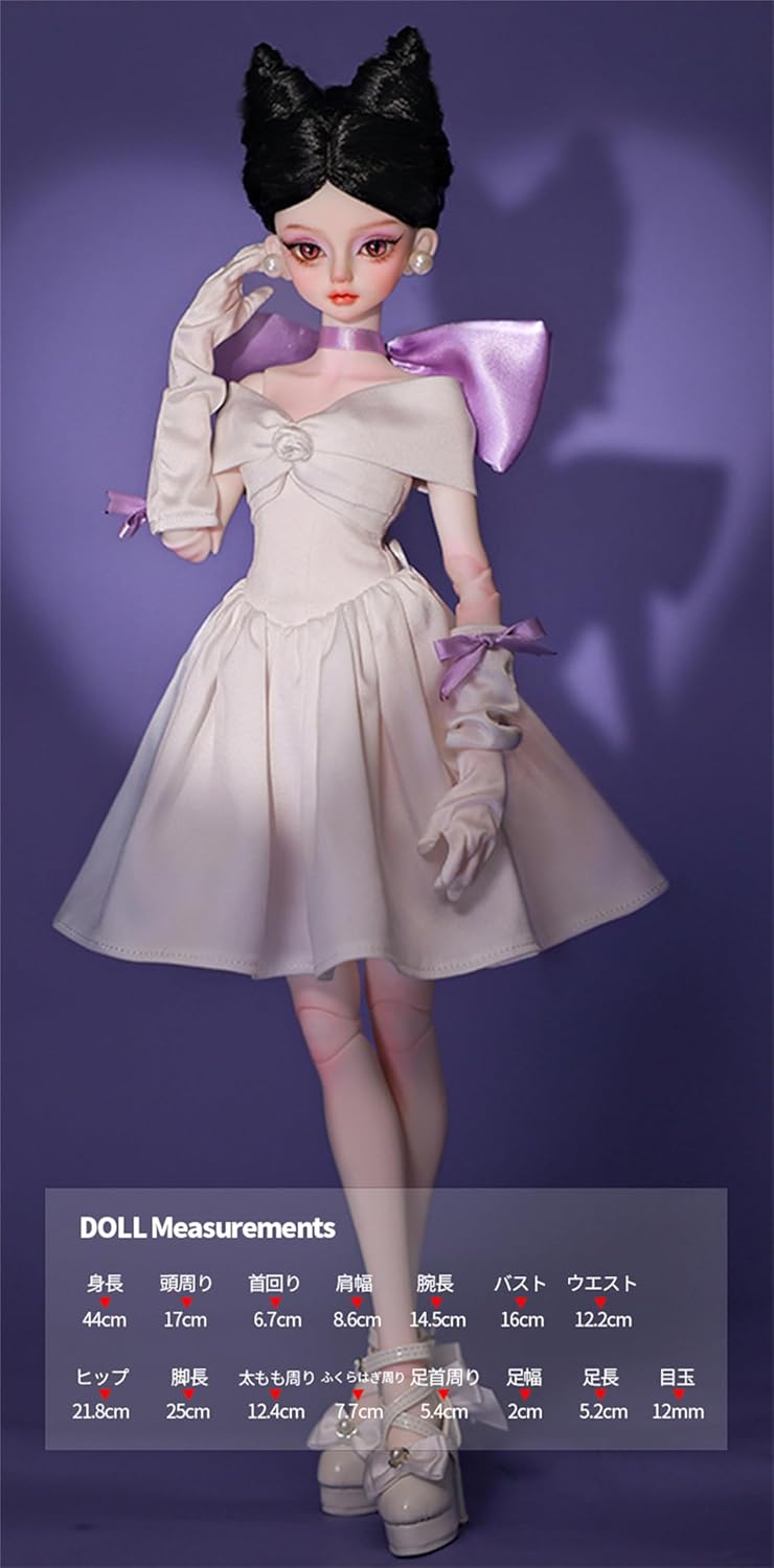 shuga fairy 1/4 スケール 球体関節人形 女 ケイト 可愛いネコ ドレス 女 BJDドール 可動 フィギュア 身長44CM メイク済み 仮装でき 可愛い 樹脂 服セット