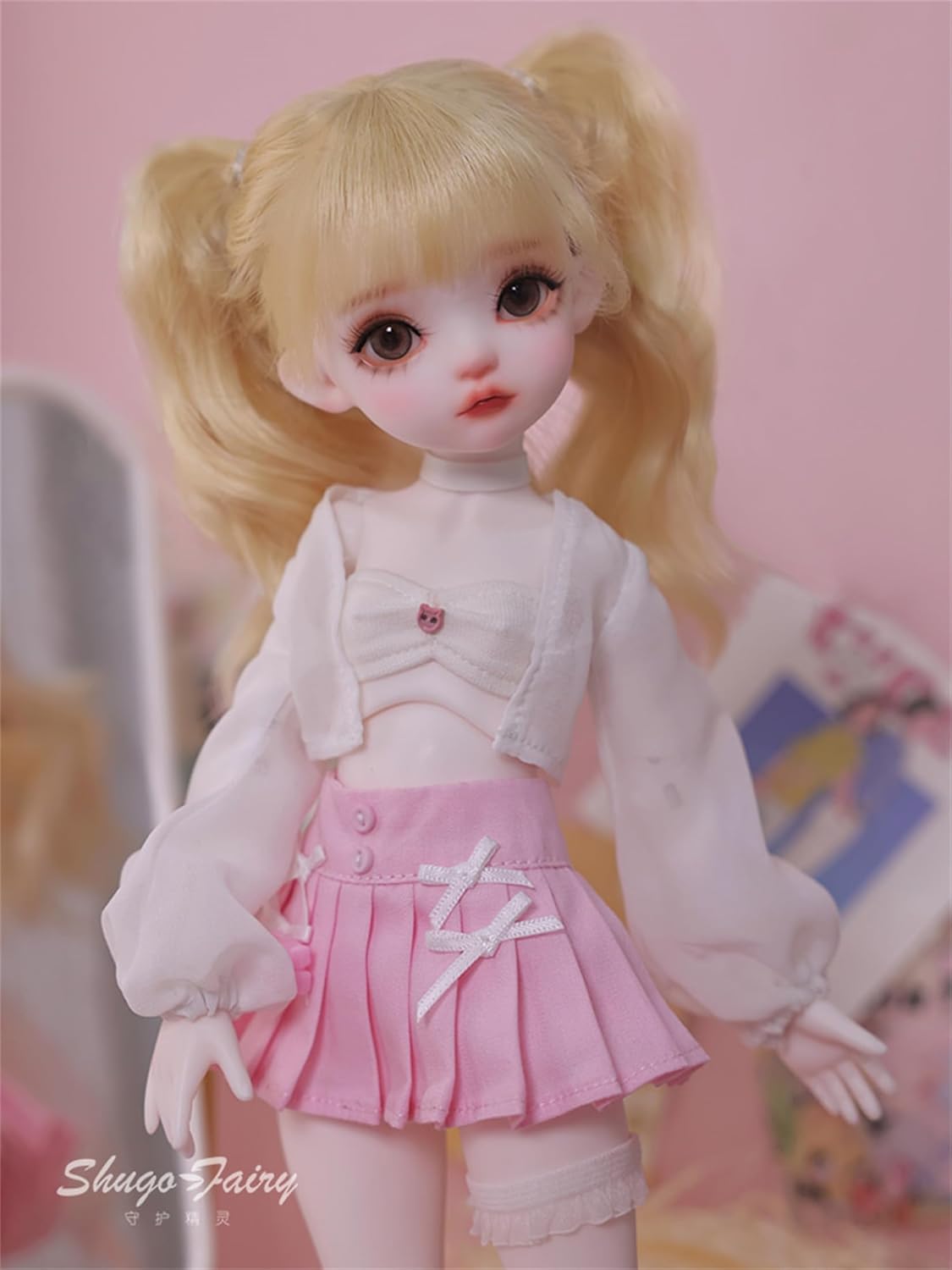 shuga fairy 1/6 スケール 球体関節人形 女 Jin 金髪少女 学園 BJDドール 塗装済み 可動 フィギュア 身長30CM メイク済み 仮装でき 樹脂