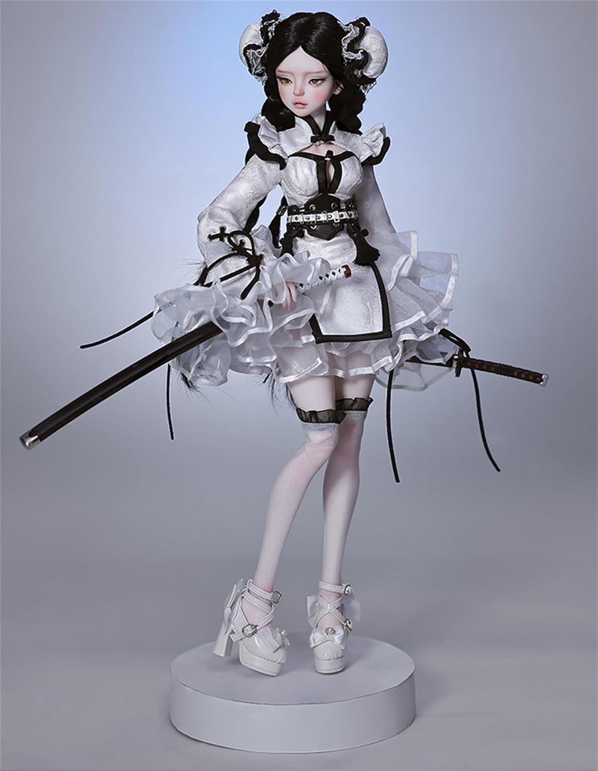 BACALYSO | shuga fairy 1/4 スケール 球体関節人形 女 蝶 中華娘 メイド服 スカート 少女 BJDドール 可動 フィギュア 身長44CM メイク済み プリンセス ドレス 可愛い 樹脂 洋服セットプレゼント (素体(化粧済み))
