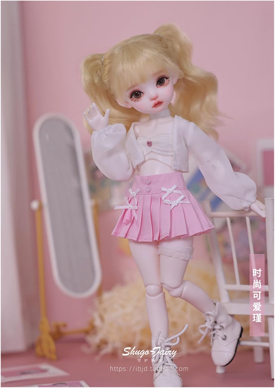 shuga fairy 1/6 スケール 球体関節人形 女 Jin 金髪少女 学園 BJDドール 塗装済み 可動 フィギュア 身長30CM メイク済み 仮装でき 樹脂