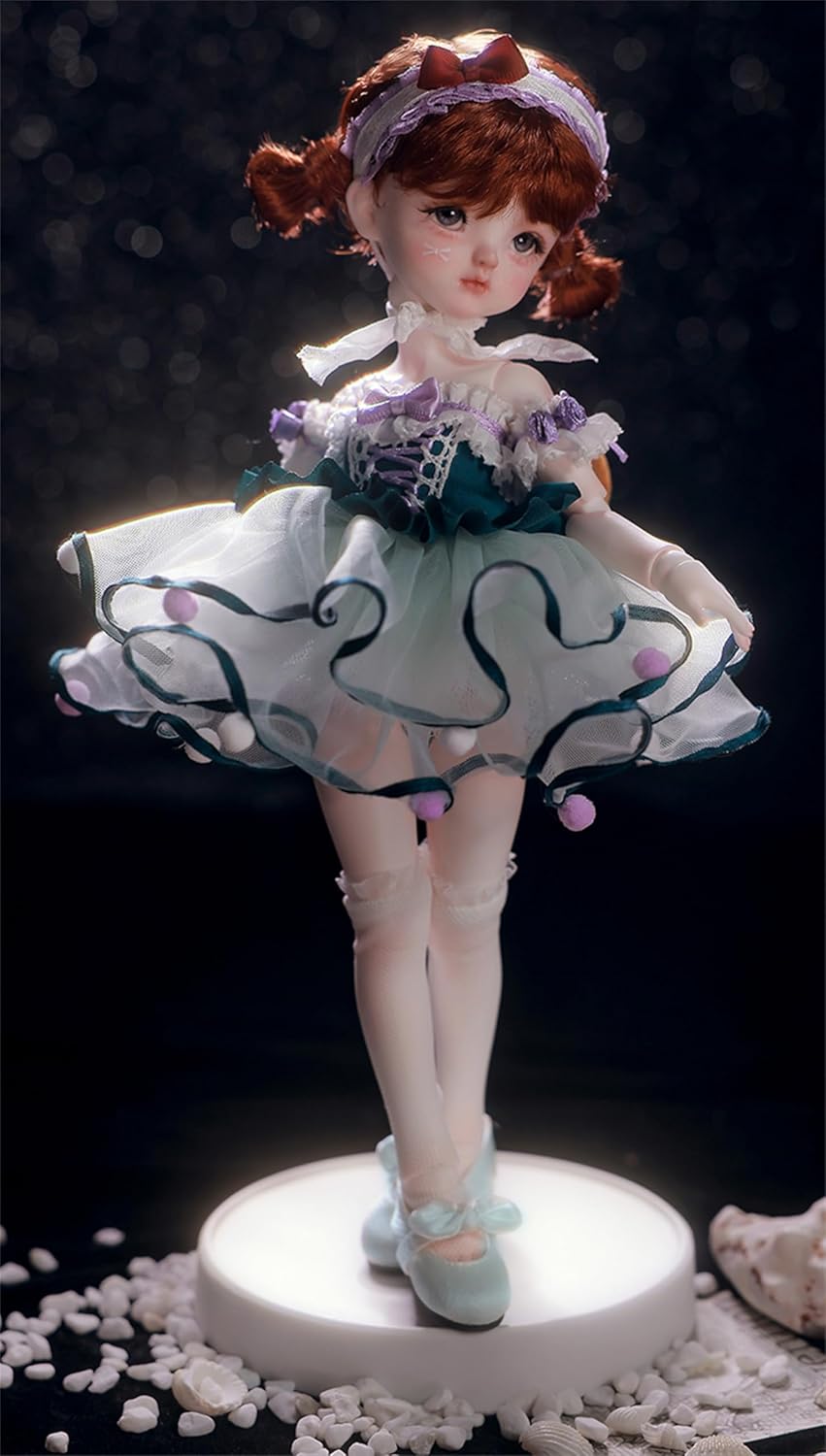 BACALYSO | shuga fairy 1/6 スケール 球体関節人形 女 バレエ 幼女 BJDドール 可動 フィギュア 身長28CM メイク済み 仮装でき プリンセス ドレス 可愛い 樹脂 洋服セット 誕生日 プレゼント (素体(化粧済み))