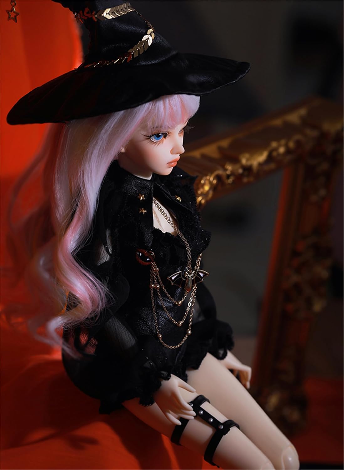 shuga fairy 1/4 スケール 球体関節人形 女 Aurola ハロウィン魔法少女 BJDドール 塗装済み 可動 フィギュア 身長41CM メイク済み 樹脂 洋服セット